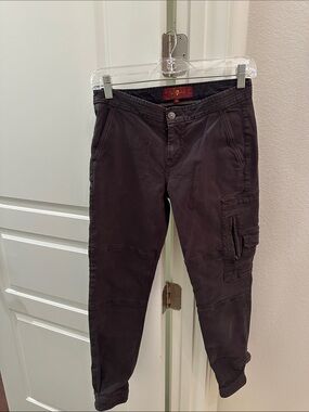 7 For All Mankind Women's Dark Brown Cargo Pants